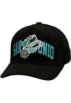 Boné Preto Mitchell & Ness San Antonio Spurs Arch Stamp Cord Snapback