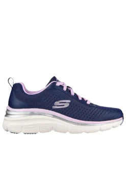 Calçado De Caminhada Desportiva Mulher Skechers Fashion Fit-make Moves. Azul Marinho/lavanda Azul Claro