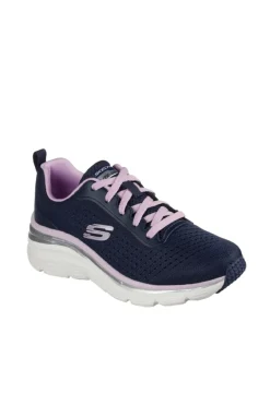 Calçado De Caminhada Desportiva Mulher Skechers Fashion Fit-make Moves. Azul Marinho/lavanda Azul Claro
