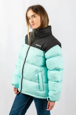 Casaco Après-ski Acolchoado Ecoon Lisboa Short Turquesa/preto
