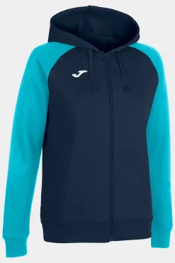 Casaco Com Capuz Joma Academy IV Azul Marinho Azul-turquesa Fluorescente