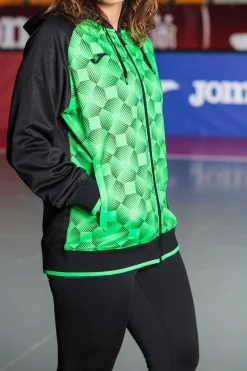 Casaco Com Capuz Joma Supernova III Preto Verde Fluorescente