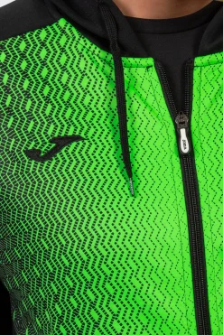 Casaco Com Capuz Joma Supernova Preto Verde Fluorescente
