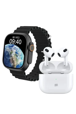 Klack® S8ultra Black Smartwatch® Sport Pack E Auscultadores Klack® Pro 6s Bluetooth
