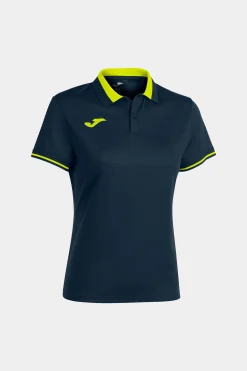 Pólo M/c Joma Championship VI Azul Marinho Amarelo Fluorescente