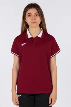 Pólo M/c Joma Championship VI Castanho-avermelhado Branco