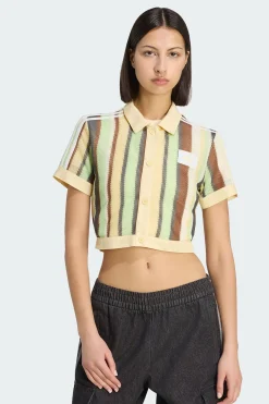 Polo Curto Às Riscas Summer Glow adidas Originals adidas