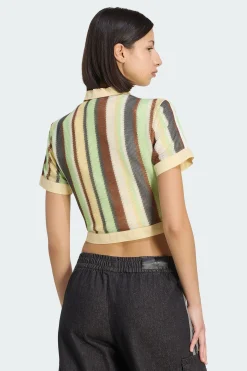Polo Curto Às Riscas Summer Glow adidas Originals adidas
