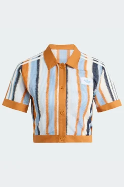 Polo Curto Às Riscas Summer Glow adidas Originals adidas