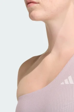 Sutiã Canelado De Sustentação Ligeira Com Um Ombro Optime Workout adidas