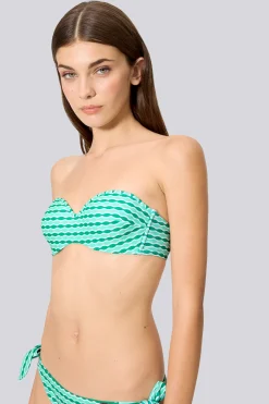 Top De Biquíni Bandeau Estampado Ysabel Mora