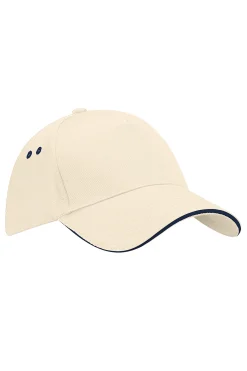 Unisex 5 Panel Contrast Baseball Cap With Sandwich Peak / Headwear Beechfield Ultimate