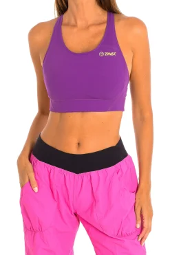 Z1t00507 Top Desportivas Feminino Com Tecido De Compressão
